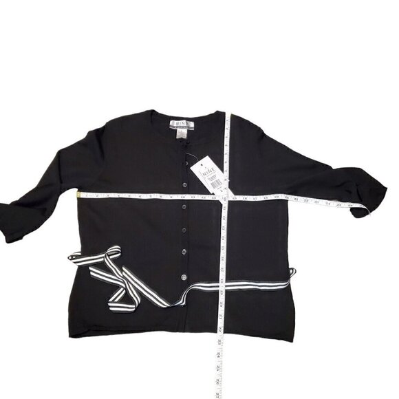 NINE & CO BLACK BELTED CARDIGAN SZ LARGE - Picture 7 of 13
